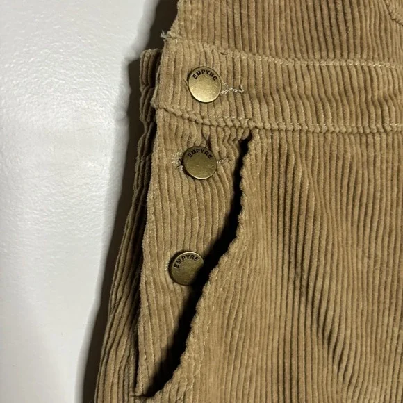 Empyre Suzie Khaki Corduroy Overalls Womens M Streetwear Utility - Picture 6 of 15